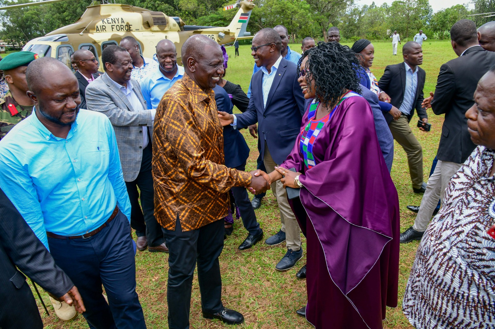 Betty Adera welcomes President William Ruto in Migori County.